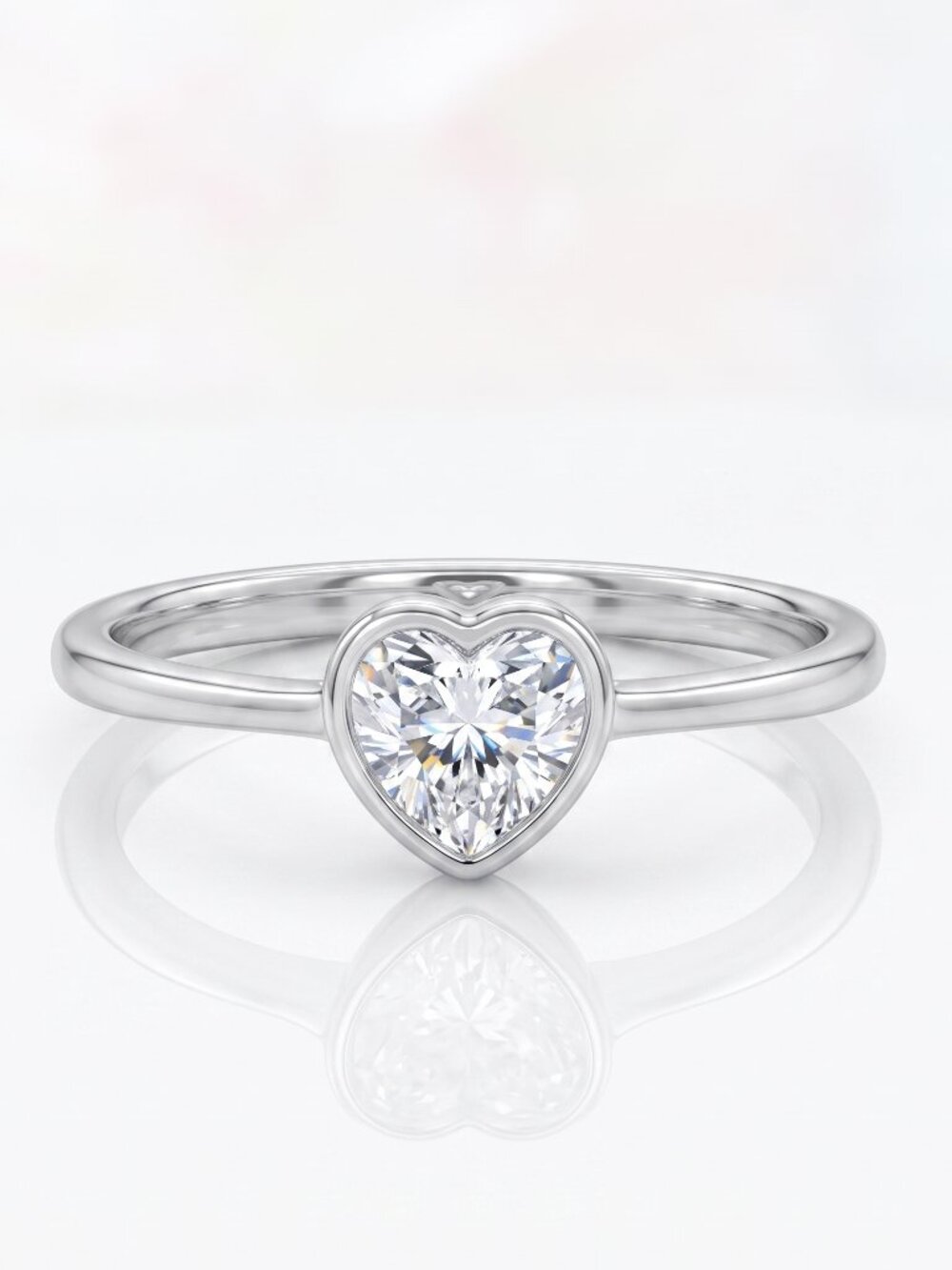 Dainty Heart Ring, 925 Sterling Silver, Size 6 Valentines Anniversary Gift